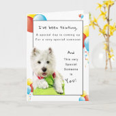 De gelukkige Vriend, Westie en de Ballons van de Kaart (Gele Bloem)