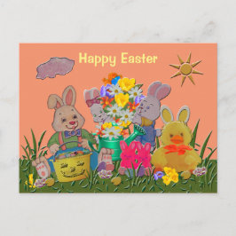 De gelukkige Vrienden van Pasen Feestdagenkaart