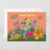 De gelukkige Vrienden van Pasen Feestdagenkaart (Voorkant / Achterkant)