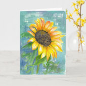 De gelukkige Waterverf van de Zonnebloem van de Kaart (Gele Bloem)