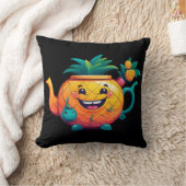 De gelukkige & welvarende ananastheepot kussen (Deken)