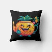 De gelukkige & welvarende ananastheepot kussen (Achterkant)