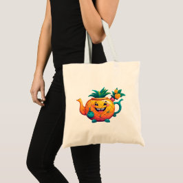 De gelukkige & welvarende ananastheepot tote bag