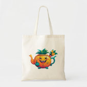 De gelukkige & welvarende ananastheepot tote bag (Voorkant)