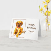 De gelukkige Wensen van het Puppy van de Douane Kaart (Gele Bloem)