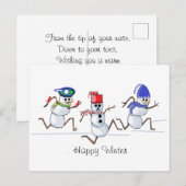 De Gelukkige Winter van de sneeuwman Feestdagenkaart (Voorkant / Achterkant)