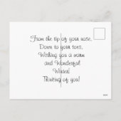 De Gelukkige Winter van de sneeuwman Feestdagenkaart (Achterkant)