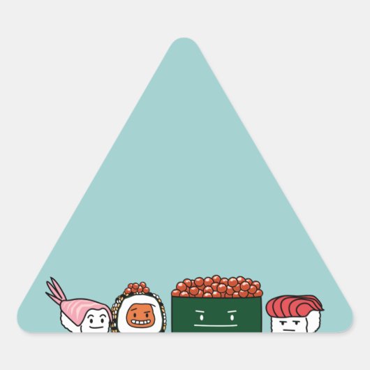 De gelukkige zalm van de rijst Japanse garnalen Sticker (Voorkant)