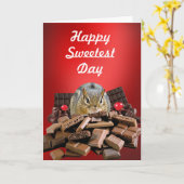 De gelukkige Zoetste Aardeekhoorn van de Dag Kaart (Gele Bloem)