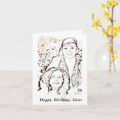 De gelukkige Zuster van de Verjaardag Kaart (Gele Bloem)