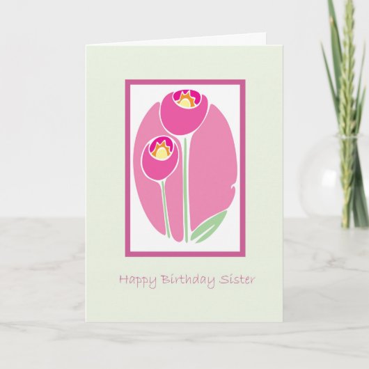 De gelukkige Zuster van de Verjaardag Kaart (Voorkant)