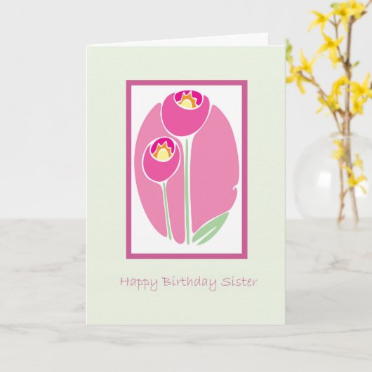 De gelukkige Zuster van de Verjaardag Kaart (Gele Bloem)