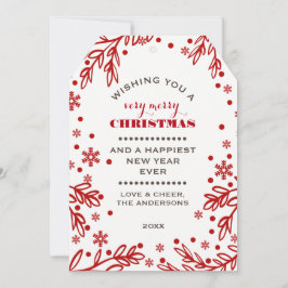 De gelukkigste Feestdagen. Aangepaste kerst Flat K Feestdagenkaart