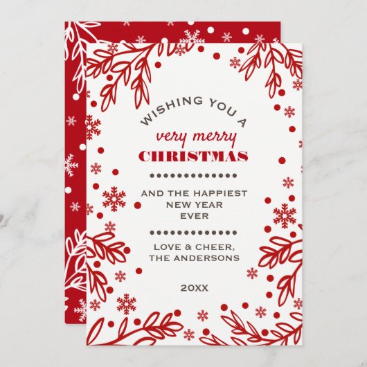 De gelukkigste Feestdagen. Aangepaste kerst Flat K Feestdagenkaart (Voorkant / Achterkant)