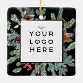 De gelukkigste Feestdagen met Holly Uw Logo van he Keramisch Ornament (Achterkant)