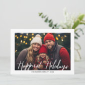 De gelukkigste Feestdagen Moderne Volledige Foto m Feestdagenkaart (Staand voorkant)