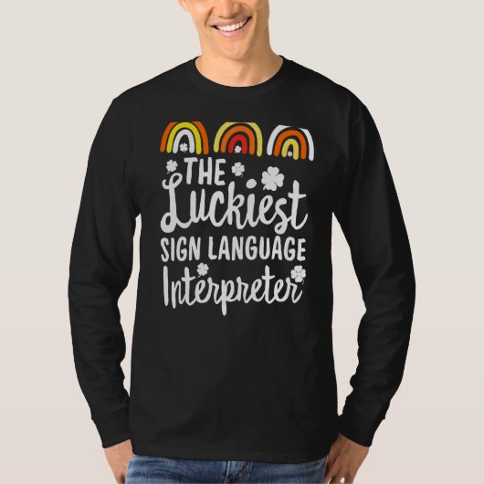 De gelukkigste gebarentaal tolk St Patrick' T-shirt (Voorkant)