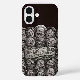 De Gelukkigste Kudde Vol & Tevreden Gesneden Gezic iPhone 16 Hoesje