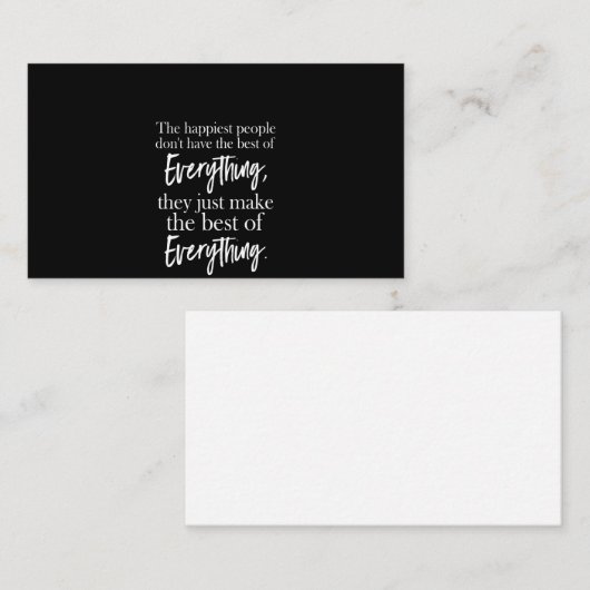 de gelukkigste mensen hebben niet het beste van al visitekaartje (Voorkant / Achterkant)