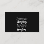 de gelukkigste mensen hebben niet het beste van al visitekaartje (Voorkant)