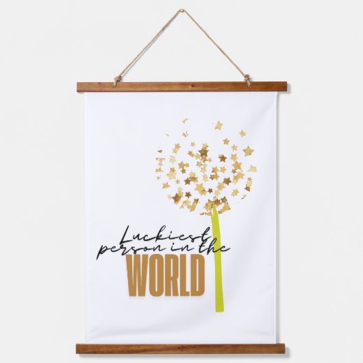 De gelukkigste persoon ter wereld hangend wandkleed (Voorkant)