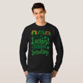 De gelukkigste schoolsecretaris St Patrick's Day L T-shirt (Voorkant volledig)