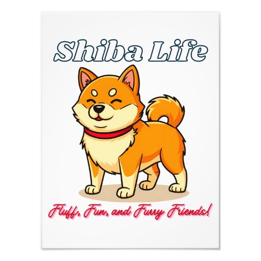 De gelukkigste Shiba Inu hond Foto Afdruk (Voorkant)