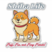 De gelukkigste Shiba Inu hond Sticker (Voorkant)