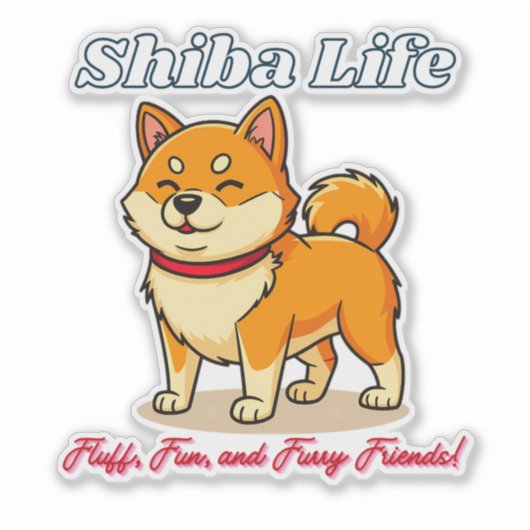 De gelukkigste Shiba Inu hond Sticker (Voorkant)