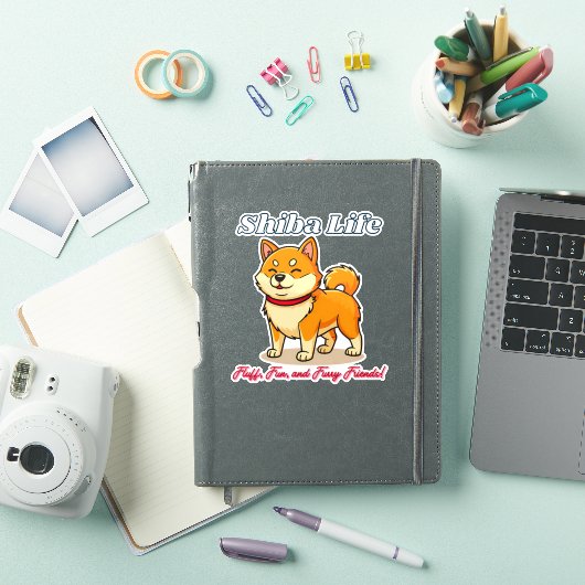 De gelukkigste Shiba Inu hond Sticker (iPad Cover)