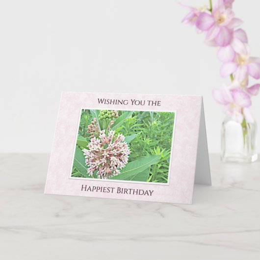 De gelukkigste verjaardag - verjaardag. Kaart (Orchidee)