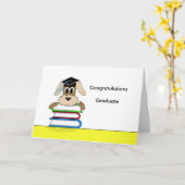 De gelukwensen afstuderen Hond op de Stapel van Kaart (Gele Bloem)