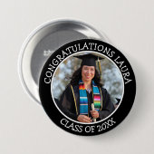 De gelukwensen Afstuderen naam en de Button van de (Voorkant /achterkant)