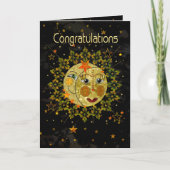 De gelukwensen afstuderen, ZON, MAAN, STERREN, Kaart (Voorkant)