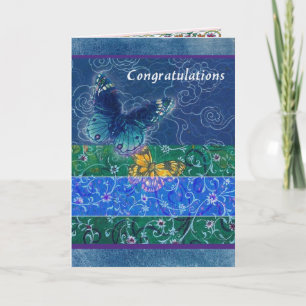 De gelukwensen asianesque vlinder van het huwelijk kaart