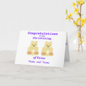 De gelukwensen die Tweelingen dopen voegen namen Kaart (Gele Bloem)