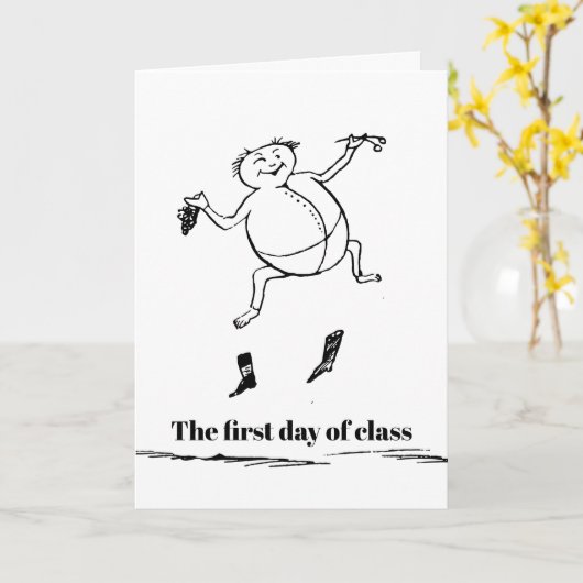 De Gelukwensen Edward Lear Cartoon Funny van de Kaart (Gele Bloem)