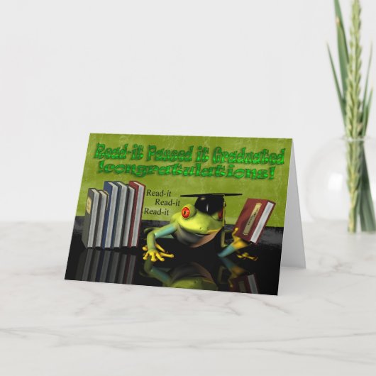 De gelukwensen op Afstuderen, u behaalden een Kaart (Voorkant)