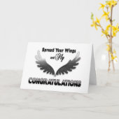 De gelukwensen, spreiden Uw Vleugels uit & vliegen Kaart (Gele Bloem)