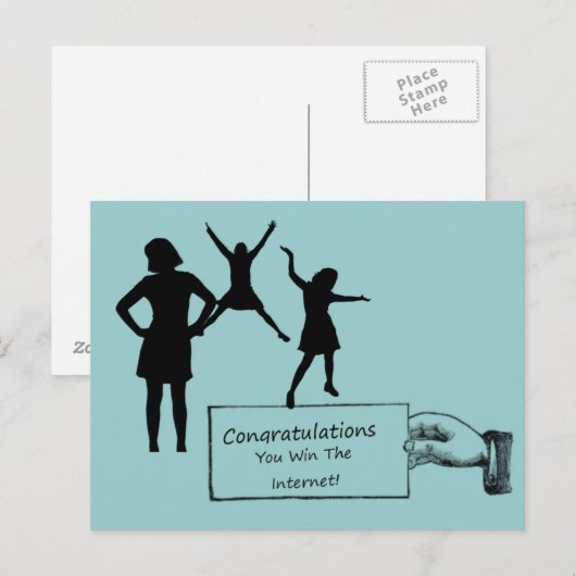 De gelukwensen u winnen het Briefkaart van (Voorkant / Achterkant)