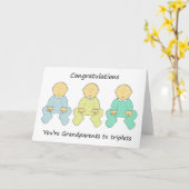 De gelukwensen, u zijn Grootouders aan drietallen Kaart (Gele Bloem)