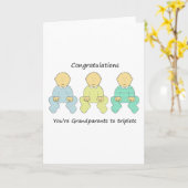 De gelukwensen, u zijn Grootouders aan drietallen Kaart (Gele Bloem)