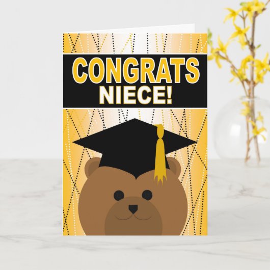 De Gelukwensen van afstuderen voor Nicht Kaart (Gele Bloem)