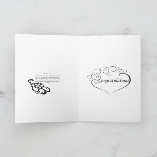 De Gelukwensen van de bruid & van de Bruidegom Kaart (Binnen)