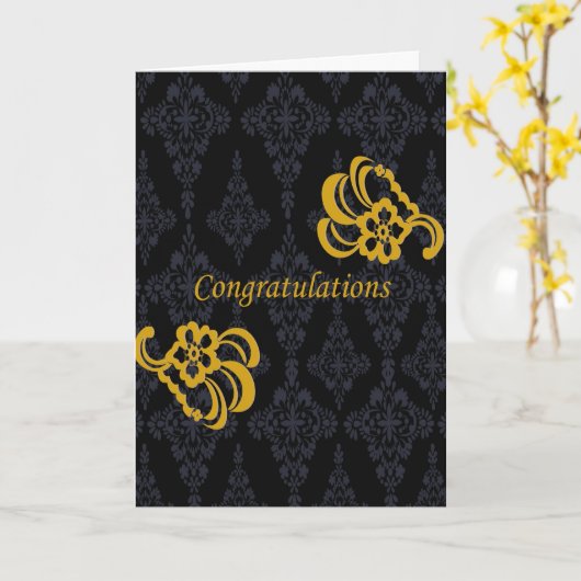 De Gelukwensen van de bruid & van de Bruidegom Kaart (Gele Bloem)