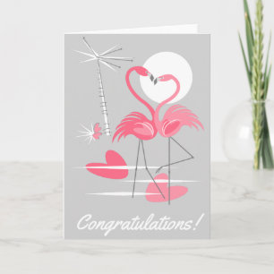 De Gelukwensen van de Liefde van de flamingo! Kaart