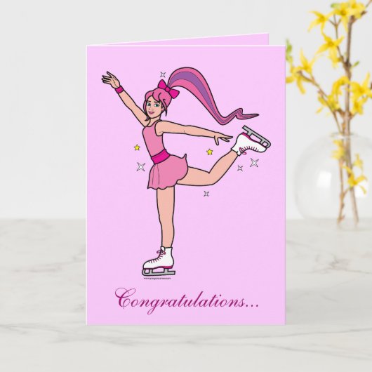 De Gelukwensen van de Schaatser van het ijs: U Kaart (Gele Bloem)