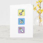 De Gelukwensen van het baby voor nieuwe of Kaart (Gele Bloem)