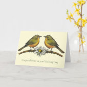 De Gelukwensen van het huwelijk: Twee Vogels, Kaart (Gele Bloem)