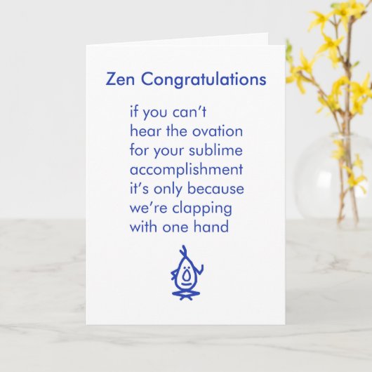 De Gelukwensen van Zen - een grappig Kaart (Gele Bloem)